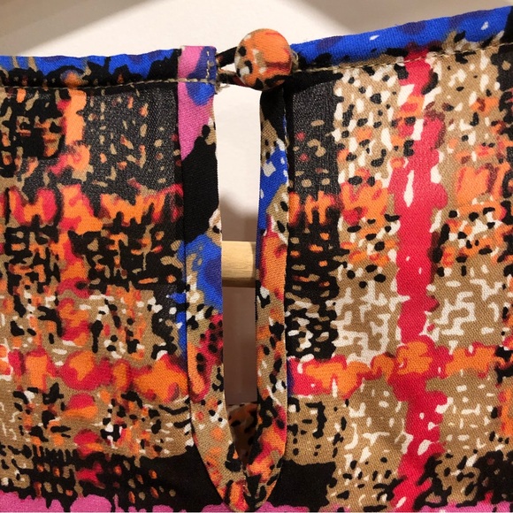 J crew multi color long sleeve crew neck blouse. Size 00. - Picture 5 of 8